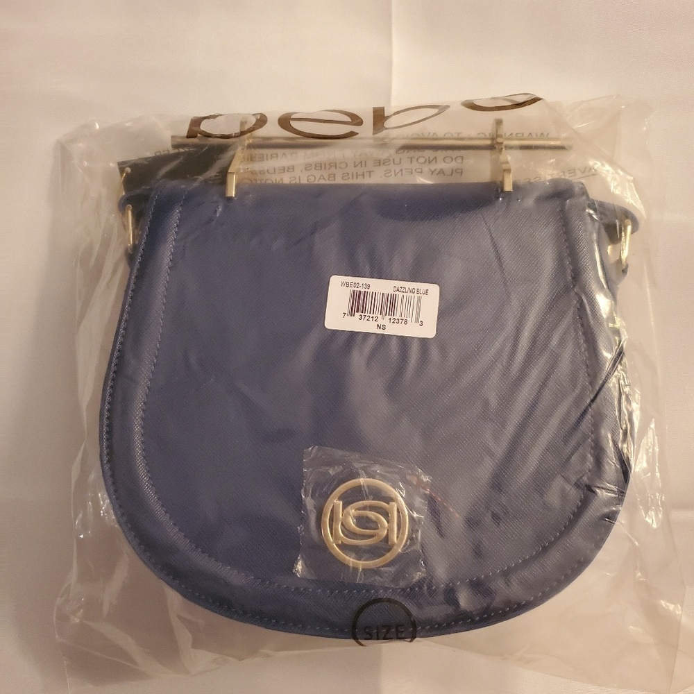 🚫SOLD🚫bebe  Royal Blue Crossbody Saddle Purse - Picture 6 of 8